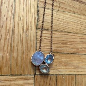 Rose gold necklace with stone pendants